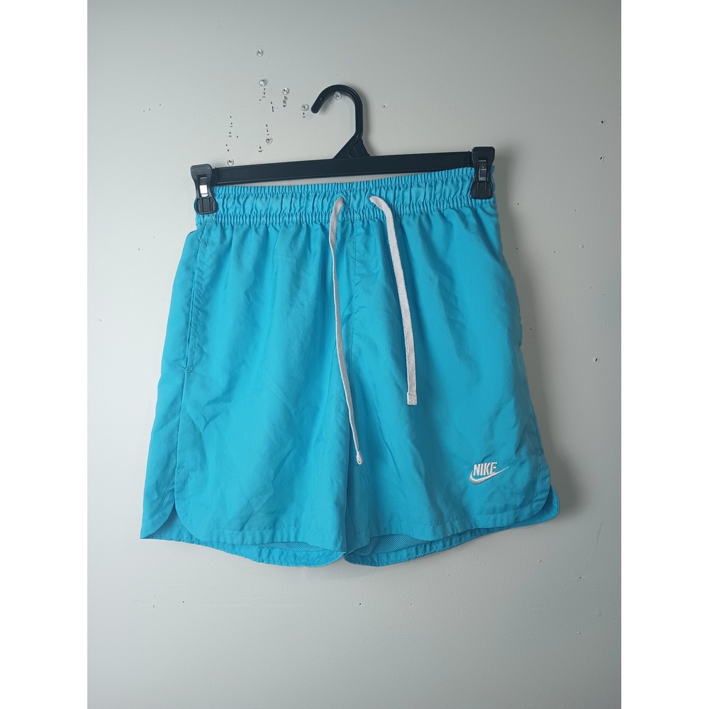 Nike Turquoise Blue Mesh Lined Athletic Shorts Womens Small Drawstring Pocket